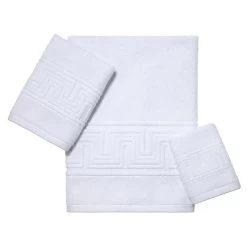 Gramercy Greek Key Border 3 Piece Towel Set -Jonathan Adler Shop 04501X 3PCST WHT 1754580 2