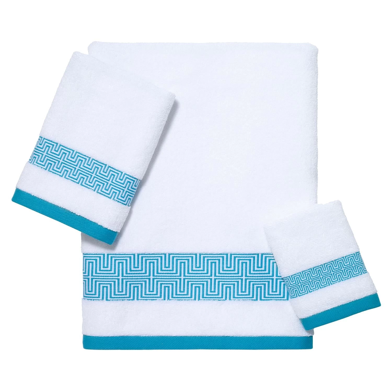 Mercer Decorative Maze Border 3 Piece Towel Set 3 Mercer Decorative Maze Border 3 Piece Towel Set - Image 3