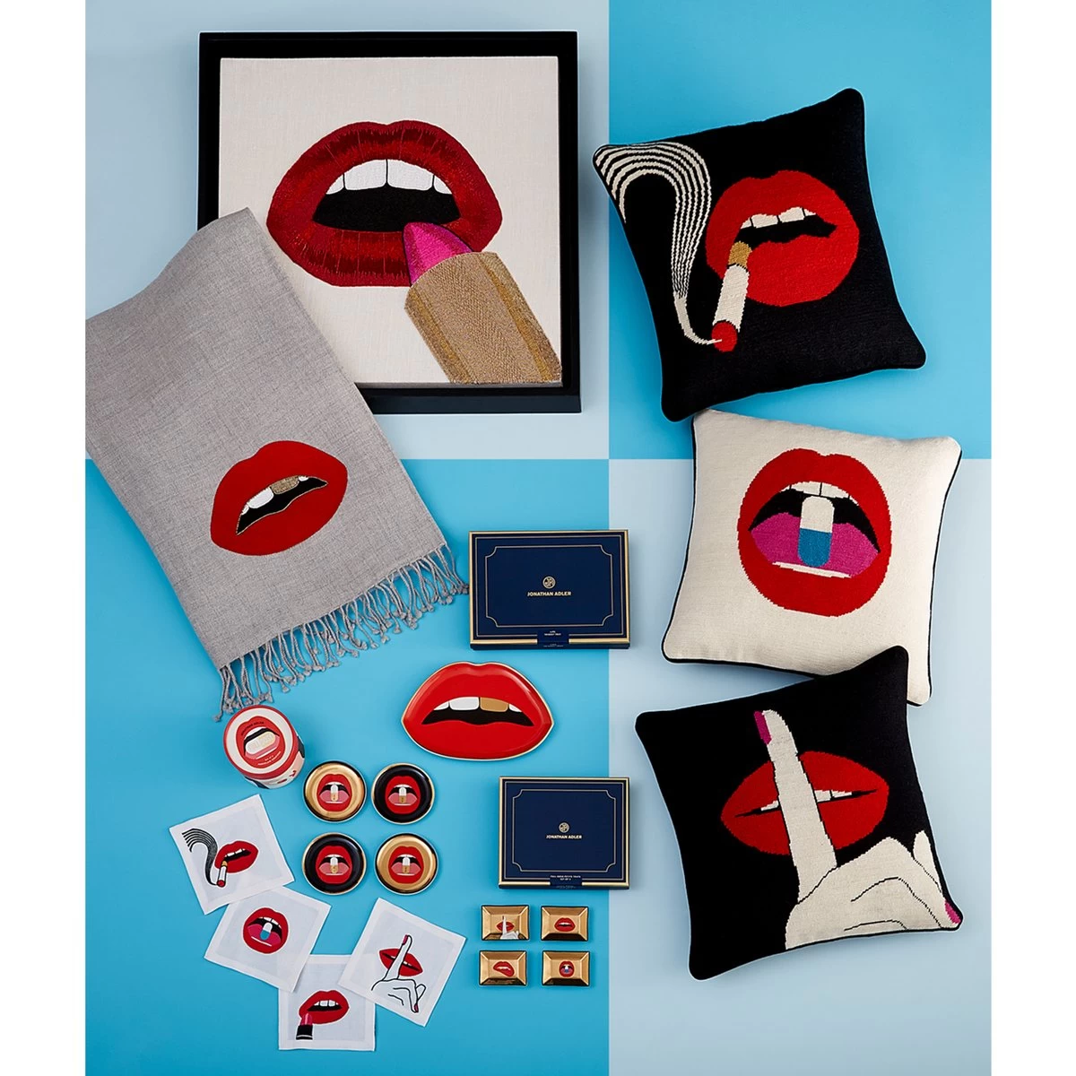 Jonathan Adler Lips Cocktail Napkins 9 Jonathan Adler Lips Cocktail Napkins - Image 9