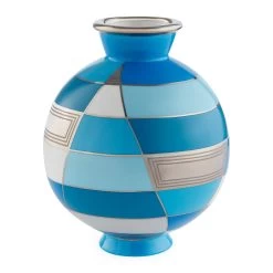 Jonathan Adler Torino Blue Round Vase