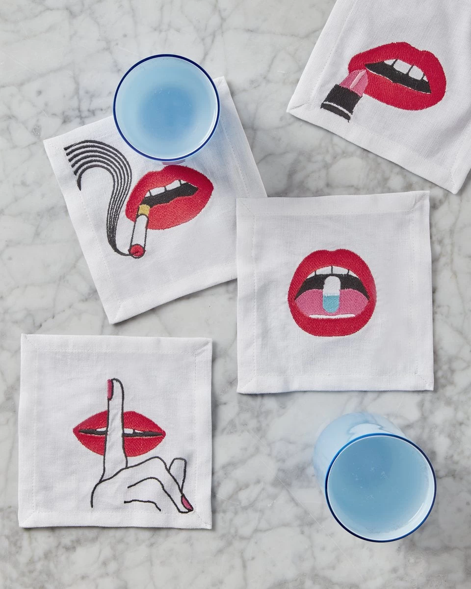 Jonathan Adler Lips Cocktail Napkins 7 Jonathan Adler Lips Cocktail Napkins - Image 7