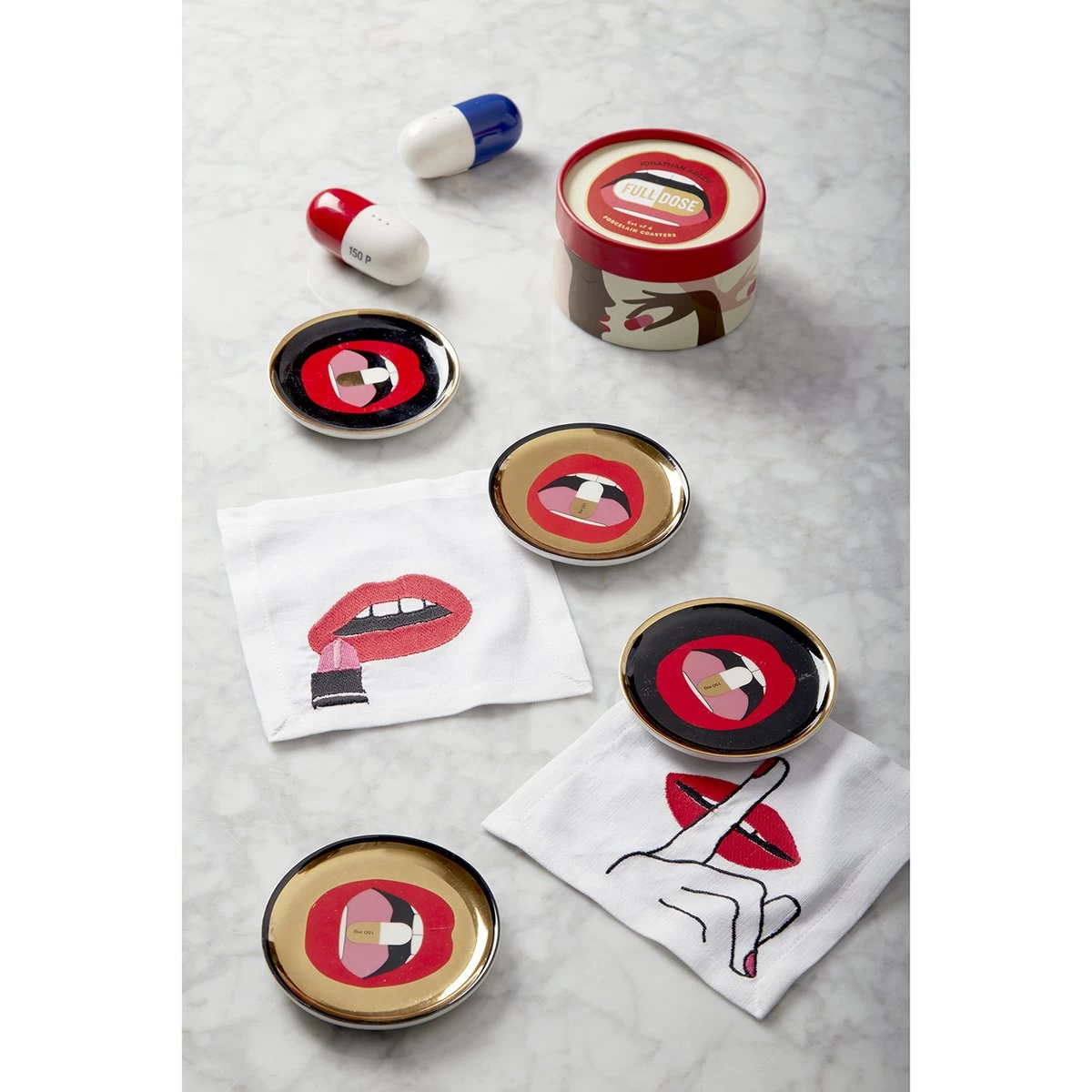 Jonathan Adler Lips Cocktail Napkins 8 Jonathan Adler Lips Cocktail Napkins - Image 8