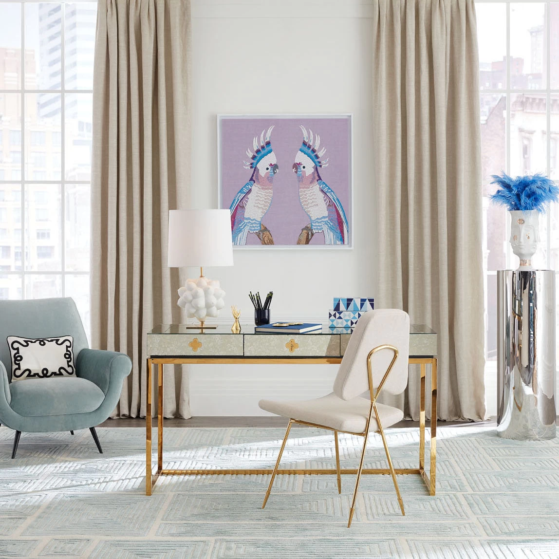 Jonathan Adler Parrots Beaded Wall Art 2 Jonathan Adler Parrots Beaded Wall Art - Image 2