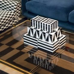 Jonathan Adler Small Op Art Lacquer Box -Jonathan Adler Shop op art boxes stacked