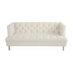 Jonathan Adler Baxter Serpette Ivory T-Arm Sofa