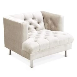 Jonathan Adler Baxter T-Arm Chair In Brussels Pearl