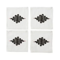 Jonathan Adler Snake Cocktail Napkins - Set Of 4